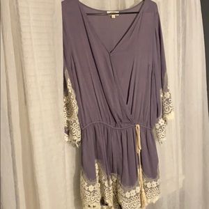 Light purple romper with lace detailing
